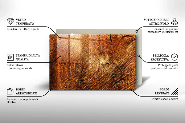 Protection plaque induction Grain de bois de l'arbre