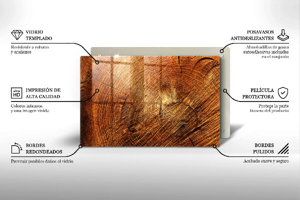 Protection plaque induction Grain de bois de l'arbre