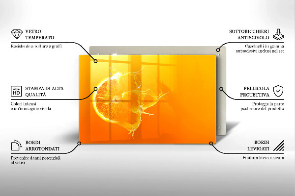 Protection plaque induction Fruit orange juteux