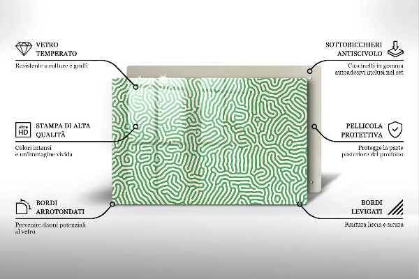 Protection plaque induction Lignes abstraites