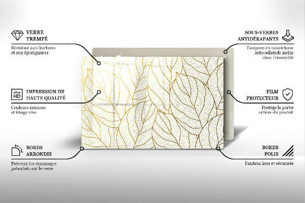 Protection plaque induction Modèle de feuilles de dessin au trait