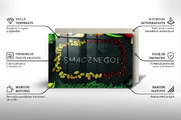 Protection plaque induction Inscription Smacznego!