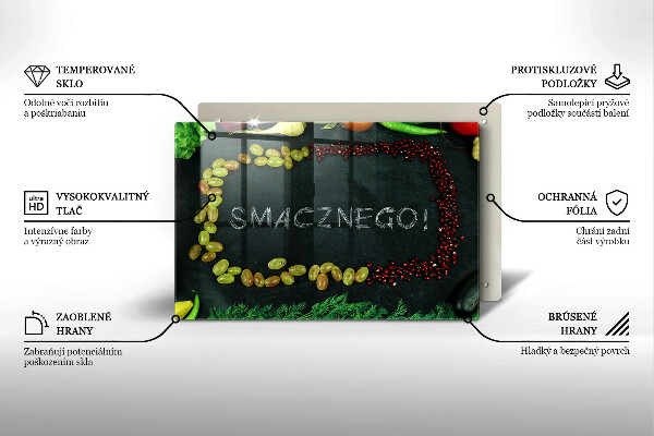 Protection plaque induction Inscription Smacznego!