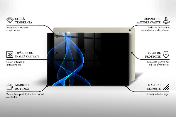 Protection plaque induction Lignes bleues de fumée
