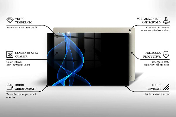 Protection plaque induction Lignes bleues de fumée