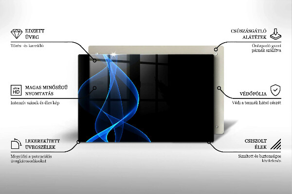 Protection plaque induction Lignes bleues de fumée