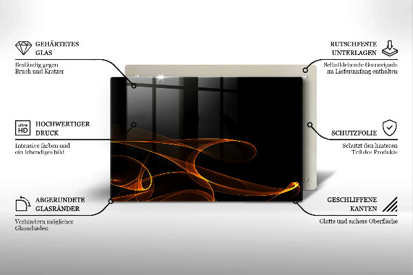 Cache plaque de cuisson Lignes abstraites