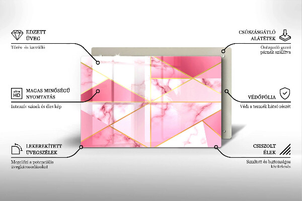 Protection plaque induction Marbre géométrique