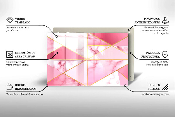 Protection plaque induction Marbre géométrique