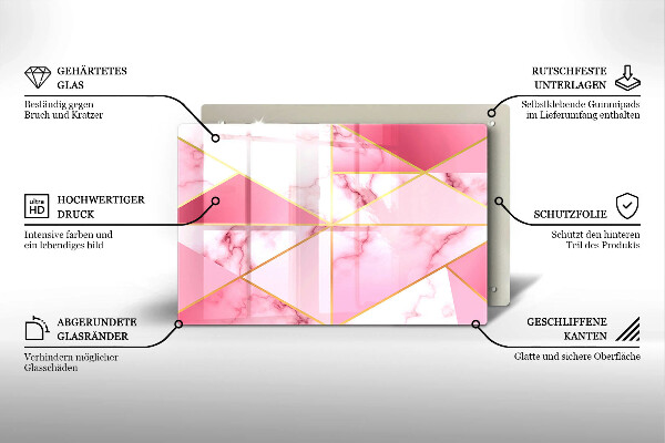 Protection plaque induction Marbre géométrique