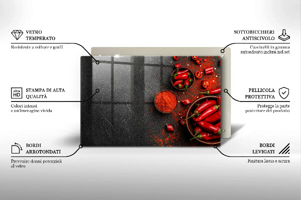 Cache plaque de cuisson Piments rouges