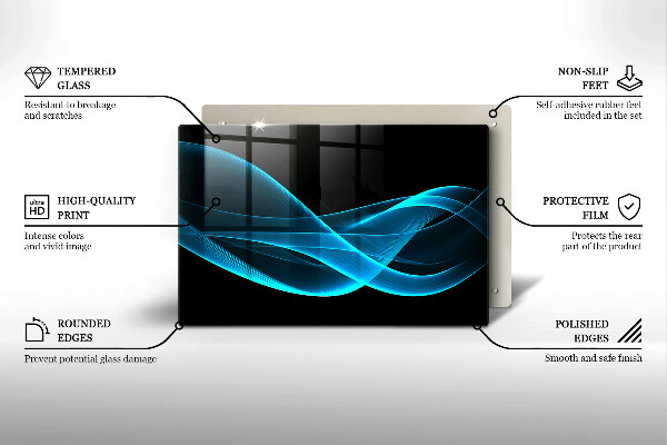 Cache plaque de cuisson Abstraction bleue