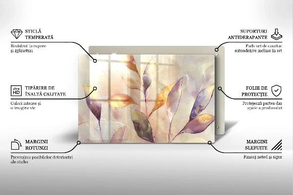 Cache plaque de cuisson Feuilles de bohème peintes