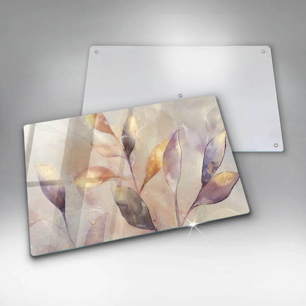 Cache plaque de cuisson Feuilles de bohème peintes