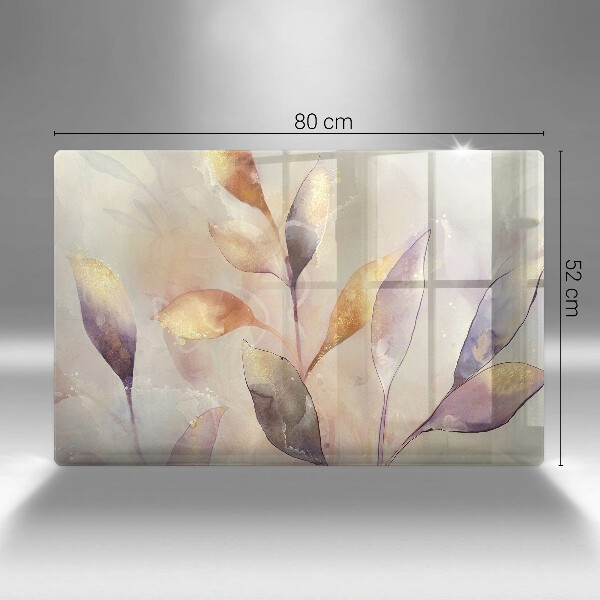 Cache plaque de cuisson Feuilles de bohème peintes