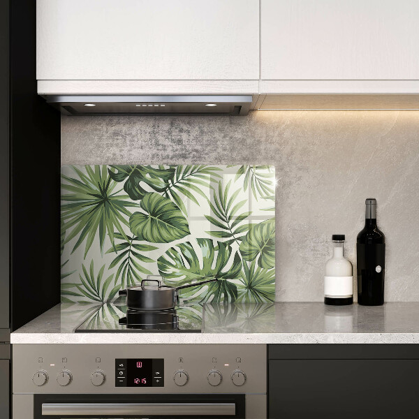 Cache plaque de cuisson Illustration de feuilles de Monstera