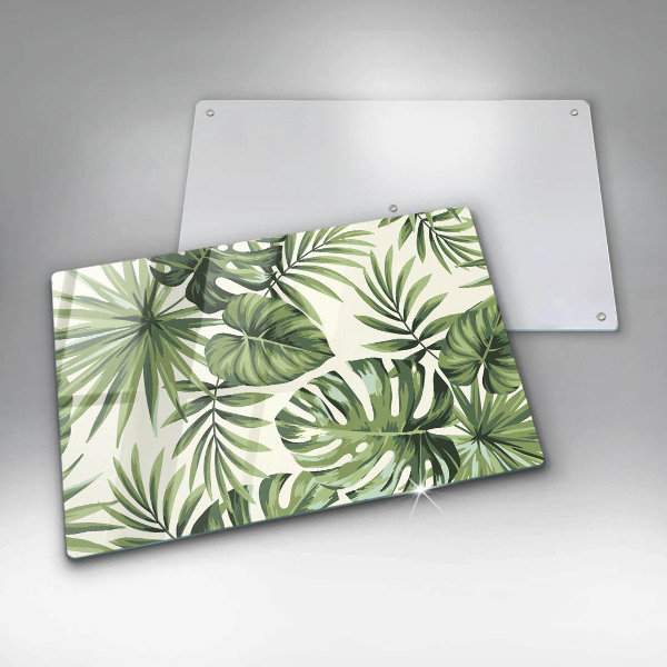 Cache plaque de cuisson Illustration de feuilles de Monstera