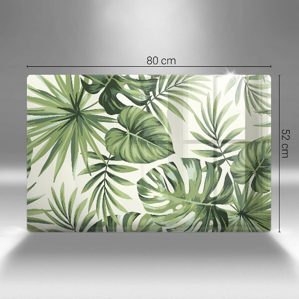 Cache plaque de cuisson Illustration de feuilles de Monstera