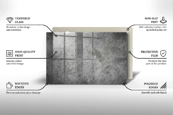 Cache plaque de cuisson Texture de pierre en béton