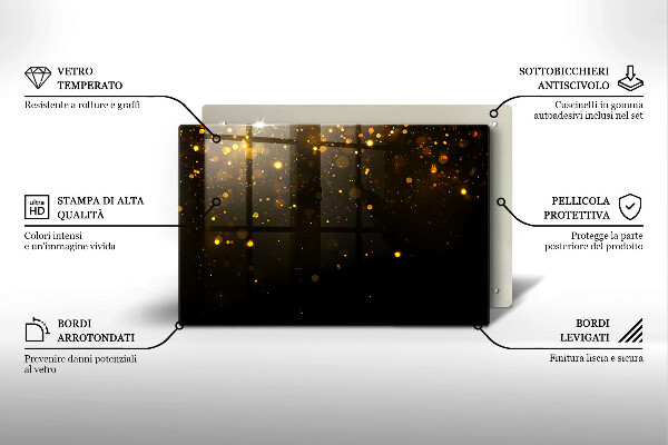 Cache plaque de cuisson Paillettes d'or