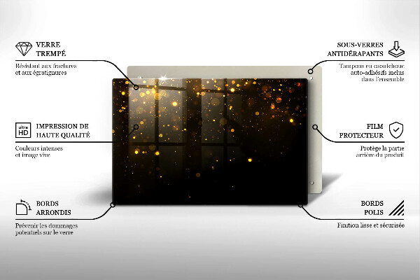 Cache plaque de cuisson Paillettes d'or