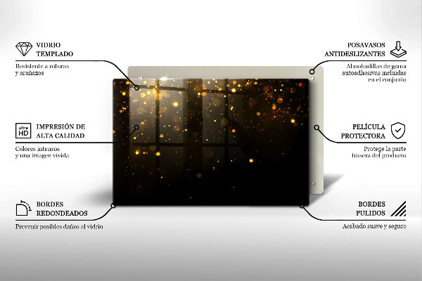 Cache plaque de cuisson Paillettes d'or