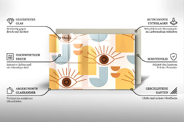 Protection plaque induction Modèle d'yeux bohème