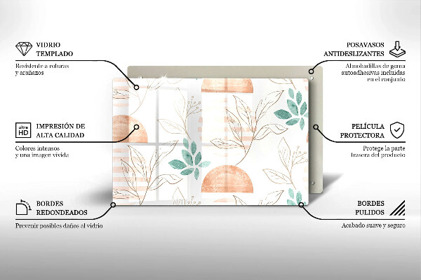 Protection plaque induction Modèle de feuilles de bohème