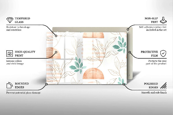 Protection plaque induction Modèle de feuilles de bohème