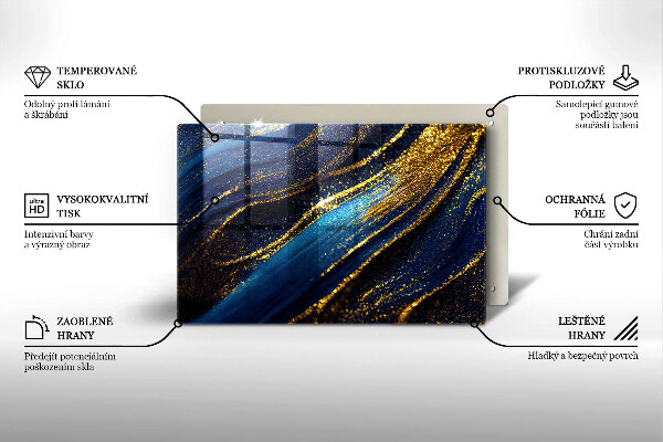 Protège plaque de cuisson Abstraction bleu marine