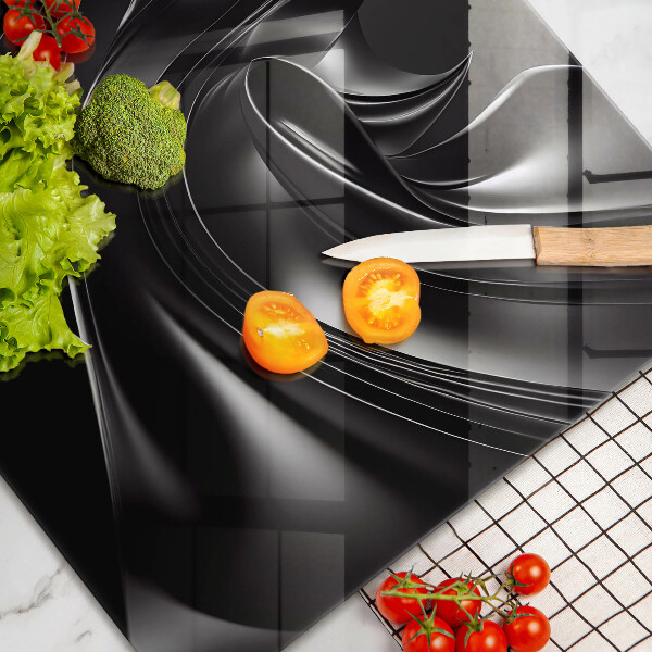 Protège plaque de cuisson Messe noire abstraite