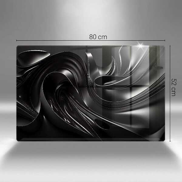 Protège plaque de cuisson Messe noire abstraite