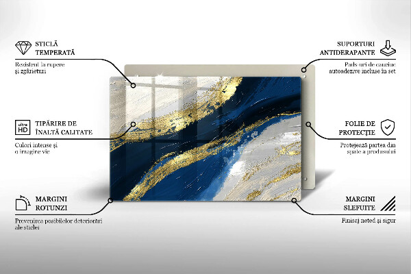 Protège plaque de cuisson Texture avec de l'or