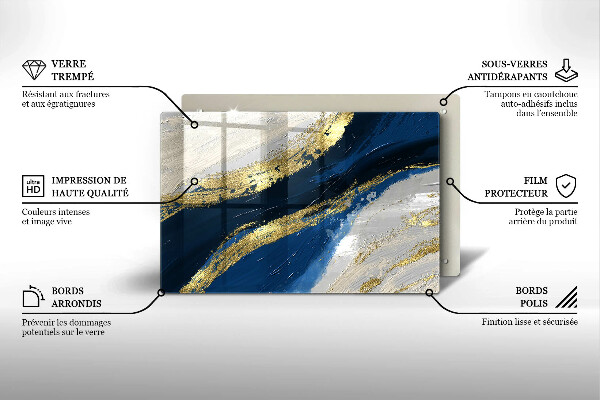 Protège plaque de cuisson Texture avec de l'or