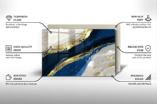 Protège plaque de cuisson Texture avec de l'or