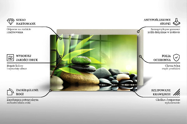 Protège plaque de cuisson Pierres de bambou zen