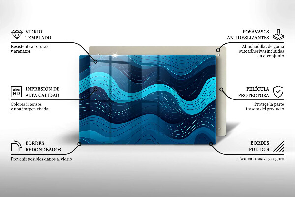 Protège plaque de cuisson Vagues abstraites