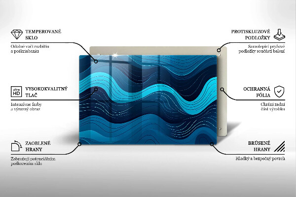 Protège plaque de cuisson Vagues abstraites