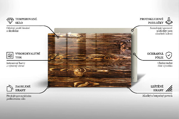 Protège plaque de cuisson Texture du bois