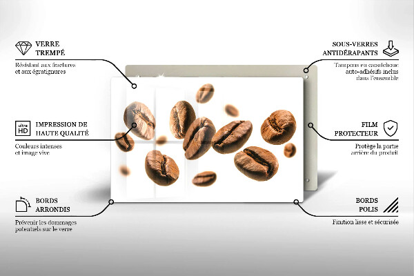 Protège plaque de cuisson Grains de café