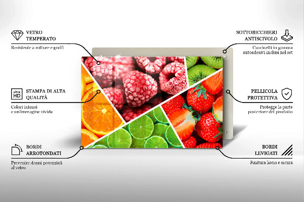 Protège plaque de cuisson Fruits colorés