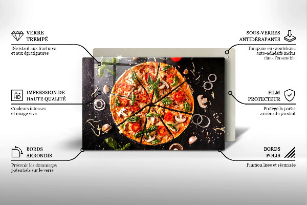 Protège plaque de cuisson Pizza aux champignons