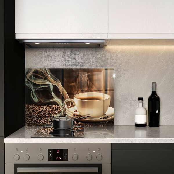 Protège plaque de cuisson Tasse et grains de café