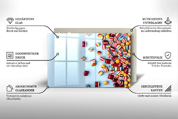 Protège plaque de cuisson Bonbons colorés