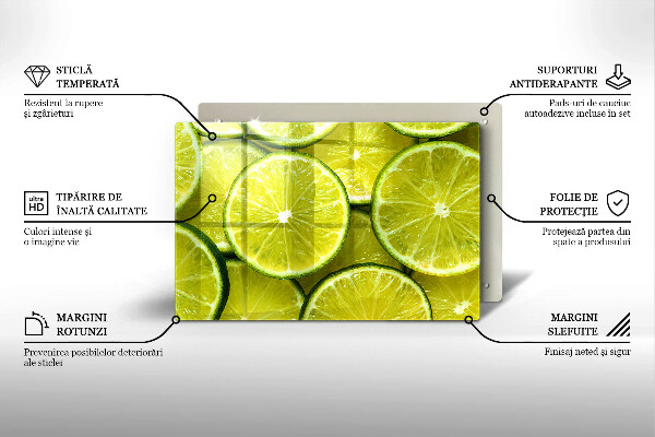 Protège plaque de cuisson Tranches de citron vert