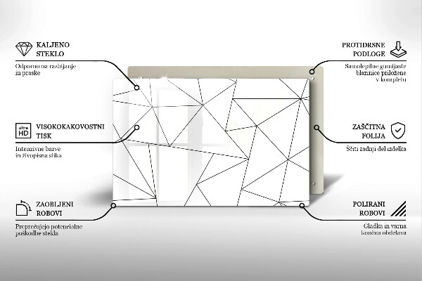 Protège plaque de cuisson Triangles blancs