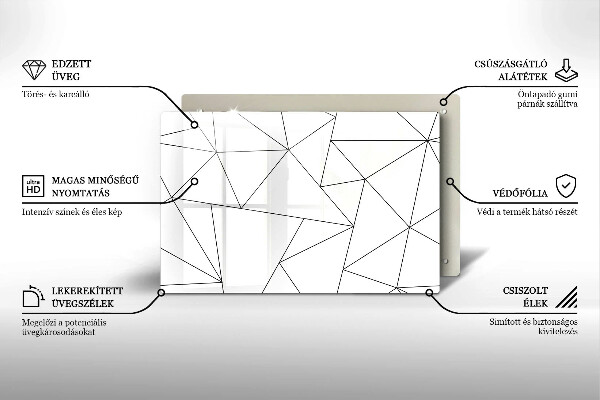 Protège plaque de cuisson Triangles blancs