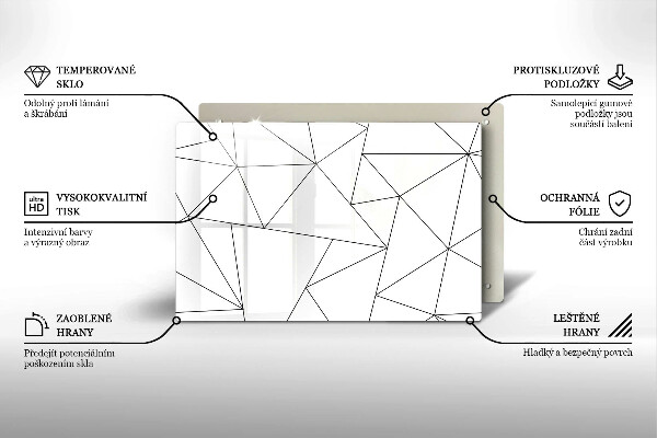 Protège plaque de cuisson Triangles blancs