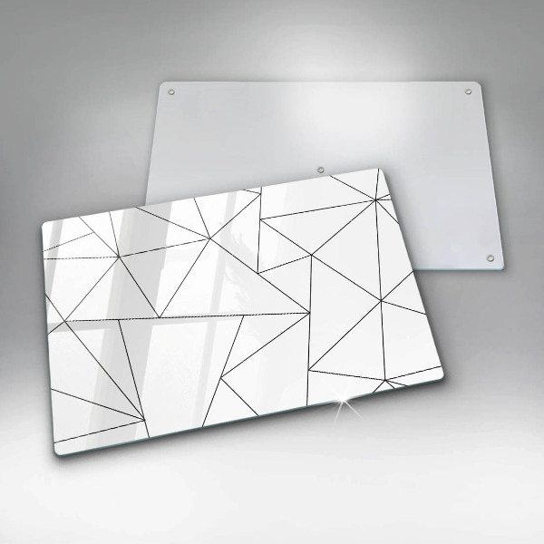 Protège plaque de cuisson Triangles blancs