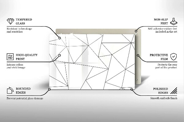 Protège plaque de cuisson Triangles blancs